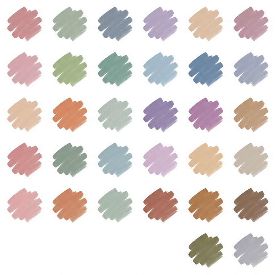 Ztiixyolb™ Quiet Garden Morandi Watercolor Markers – Muted Tone Art Marker Set for Illustration, Journaling, Coloring, Lettering & Botanical Drawing
