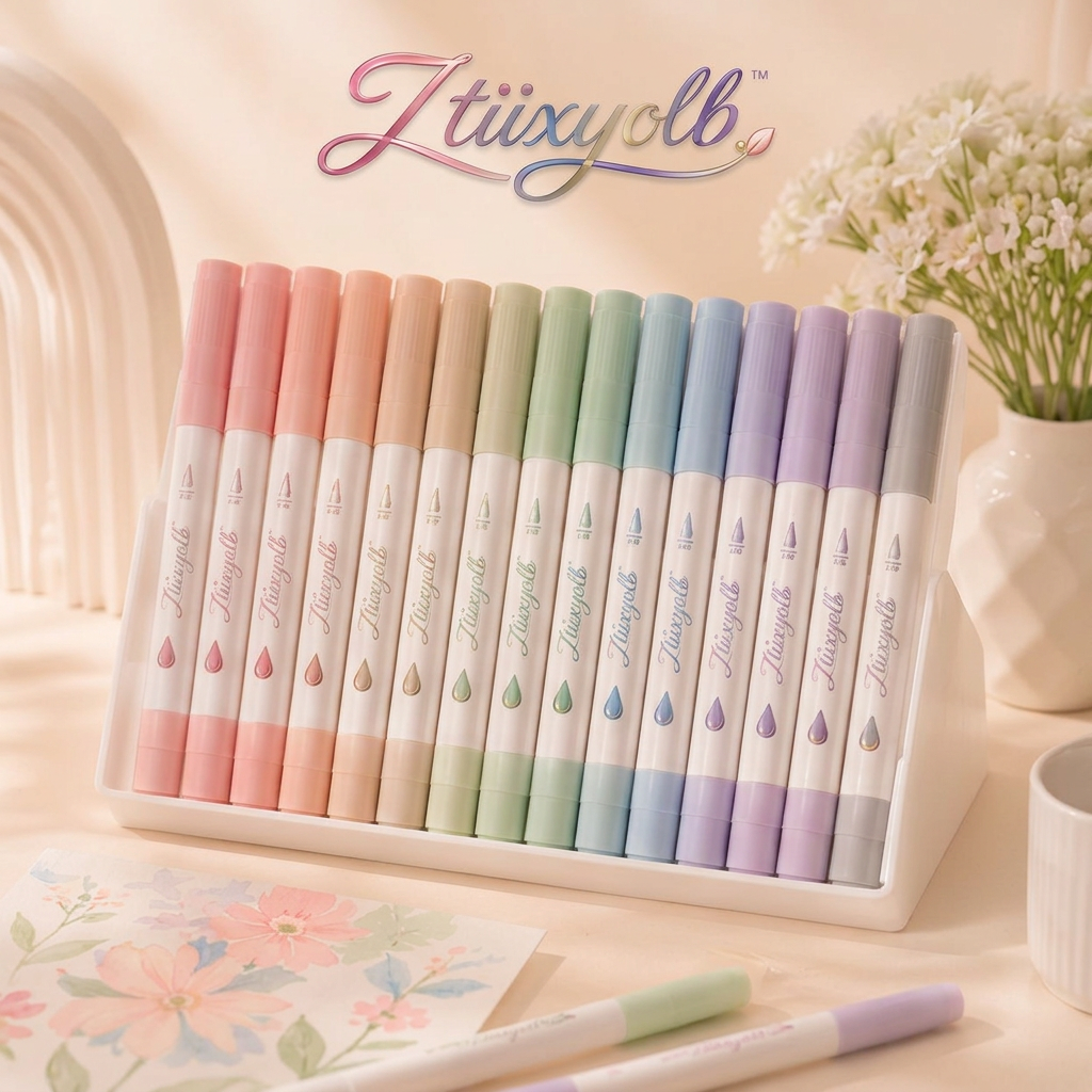 Ztiixyolb™ Quiet Garden Morandi Watercolor Markers – Muted Tone Art Marker Set for Illustration, Journaling, Coloring, Lettering & Botanical Drawing