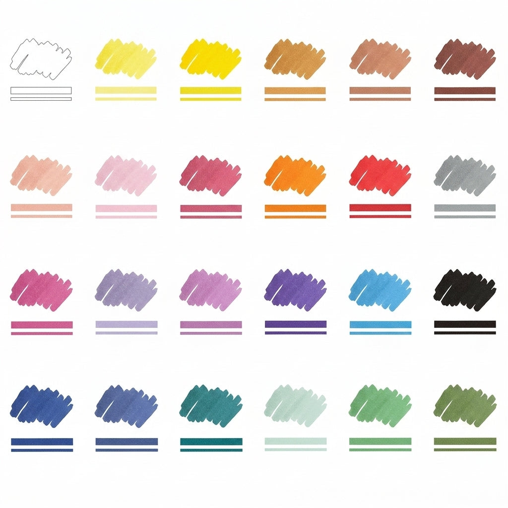 Ztiixyolb™ Tip Art Markers – Fine & Broad Tip Coloring Marker Set for Illustration, Sketching, Lettering, Journaling & Drawing