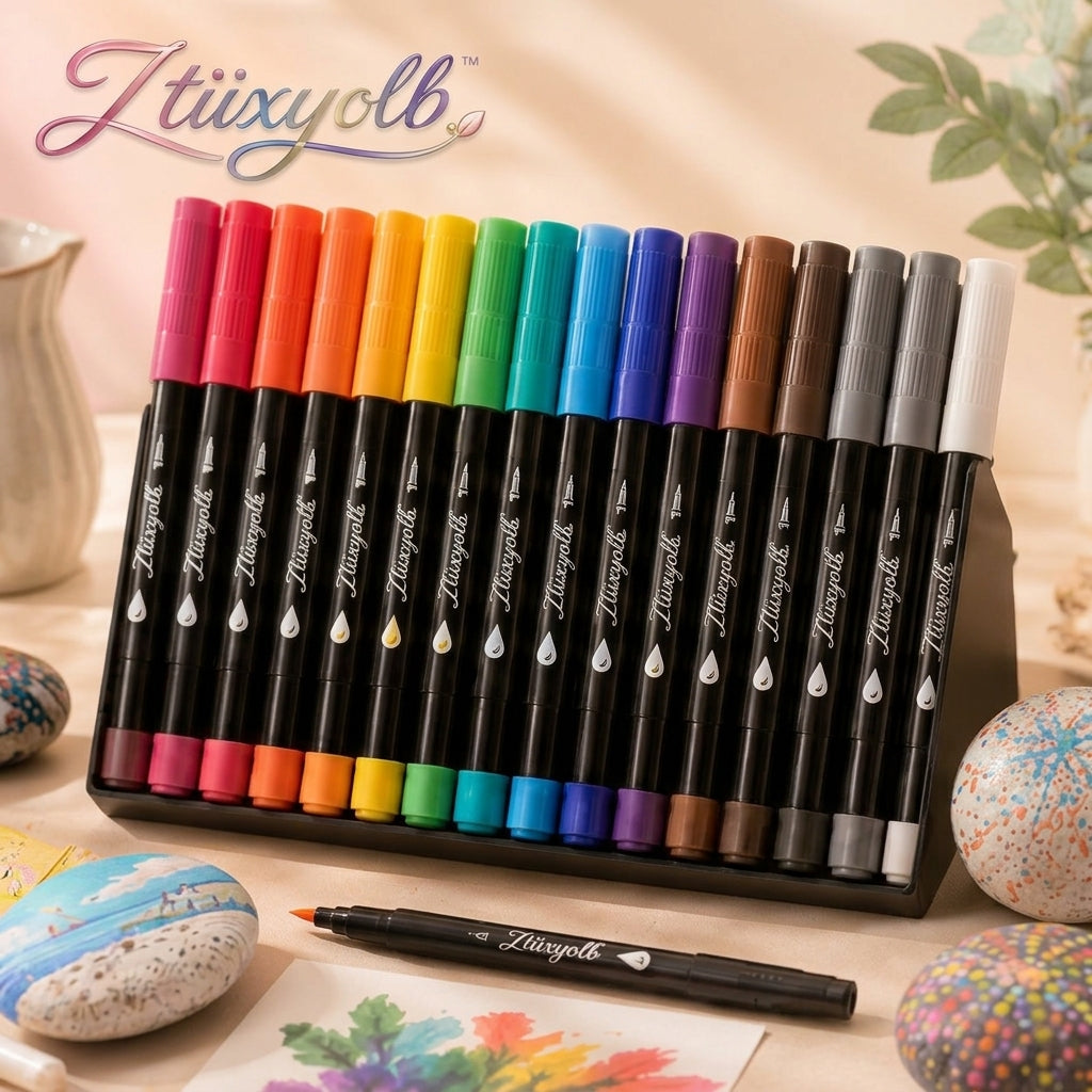 Ztiixyolb™ Acrylic Paint Markers – Vibrant Acrylic Art Pens for Rock Painting, Wood, Canvas, Ceramic, Paper & DIY Crafts