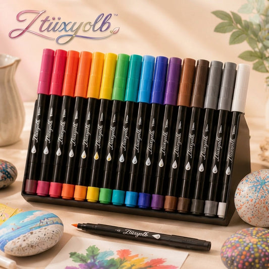 Ztiixyolb™ Acrylic Paint Markers – Vibrant Acrylic Art Pens for Rock Painting, Wood, Canvas, Ceramic, Paper & DIY Crafts