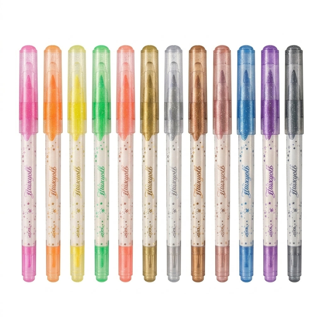 Ztiixyolb™ Watercolor Markers – Fluorescent & Metallic Shimmer Art Marker Set for Drawing, Lettering, Journaling & Creative Paper Crafts