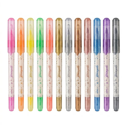 Ztiixyolb™ Watercolor Markers – Fluorescent & Metallic Shimmer Art Marker Set for Drawing, Lettering, Journaling & Creative Paper Crafts
