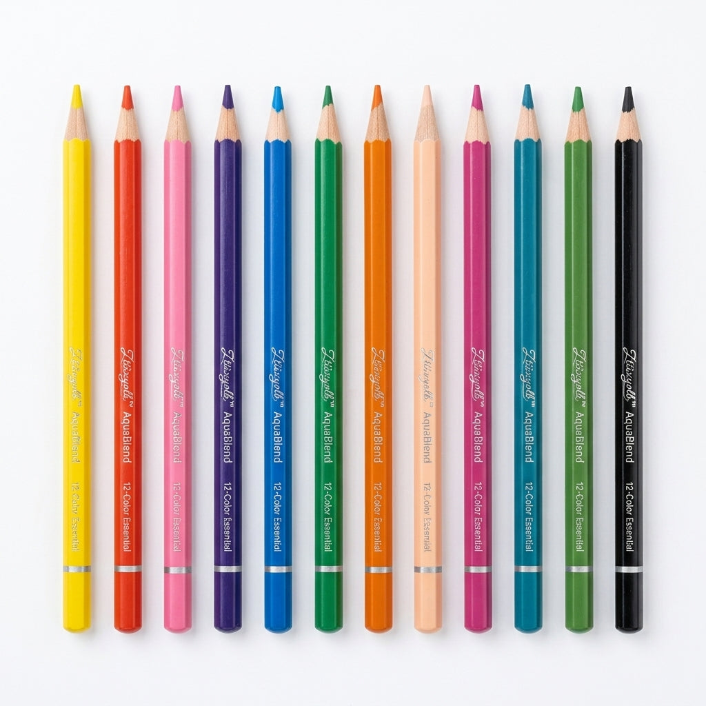 Ztiixyolb™ AquaBlend Watercolor Colored Pencils – Water-Soluble Art Pencil Set for Drawing, Blending, Sketching, Coloring & Watercolor Effects