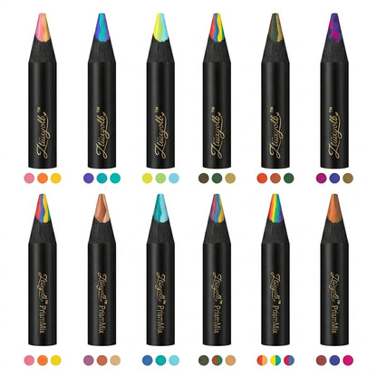 Ztiixyolb™ PrismMix Multicolor Core Pencils – 3+ Colors-in-One Rainbow Colored Pencil Set for Drawing, Doodling, Lettering & Creative Sketching