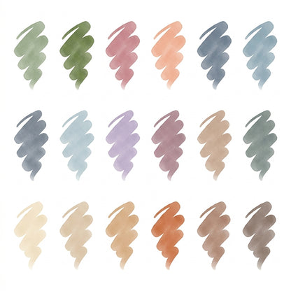 Ztiixyolb™ Quiet Garden Morandi Watercolor Markers – Muted Tone Art Marker Set for Illustration, Journaling, Coloring, Lettering & Botanical Drawing