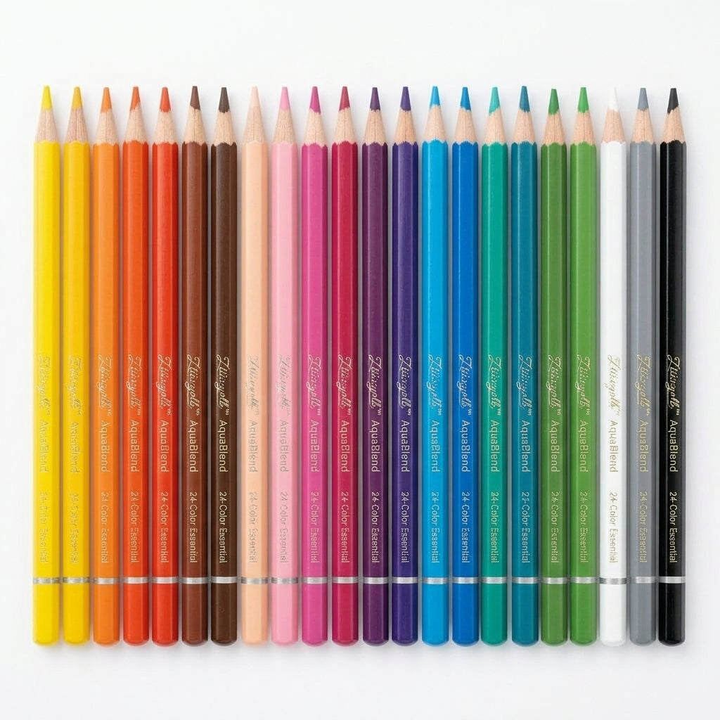 Ztiixyolb™ AquaBlend Watercolor Colored Pencils – Water-Soluble Art Pencil Set for Drawing, Blending, Sketching, Coloring & Watercolor Effects