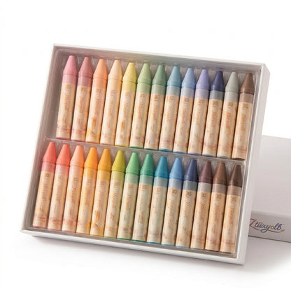 Ztiixyolb™ Soft Atelier Pastel Crayons – Muted Macaron & Morandi Wax Crayon Set for Drawing, Coloring, Journaling & Paper Crafts
