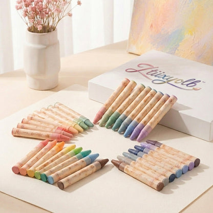 Ztiixyolb™ Soft Atelier Pastel Crayons – Muted Macaron & Morandi Wax Crayon Set for Drawing, Coloring, Journaling & Paper Crafts