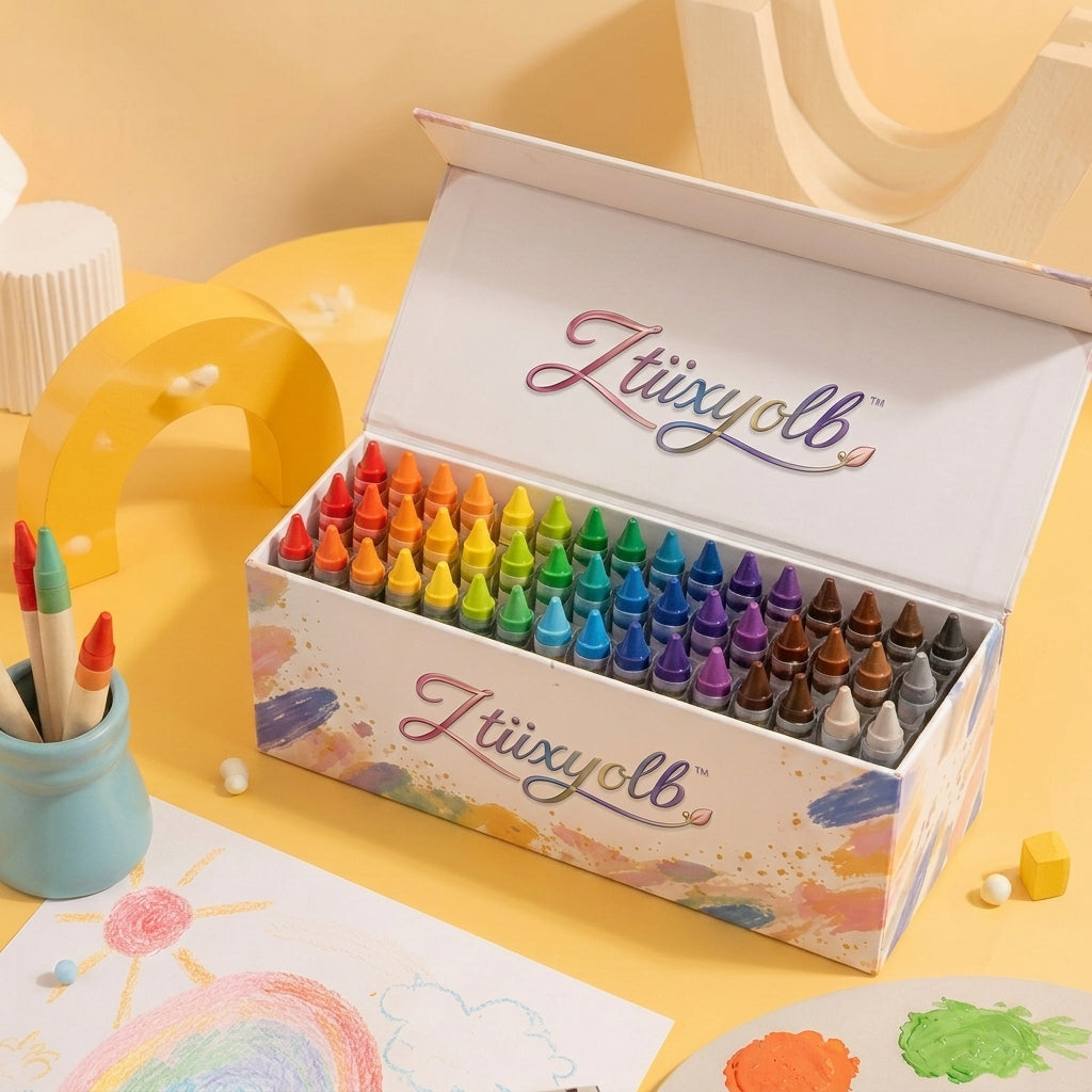 Ztiixyolb™ Everyday Color Crayons – Classic Assorted Wax Crayons for Coloring Books, Drawing, School Art, Crafts & Creative Projects