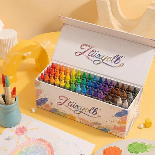 Ztiixyolb™ Everyday Color Crayons – Classic Assorted Wax Crayons for Coloring Books, Drawing, School Art, Crafts & Creative Projects