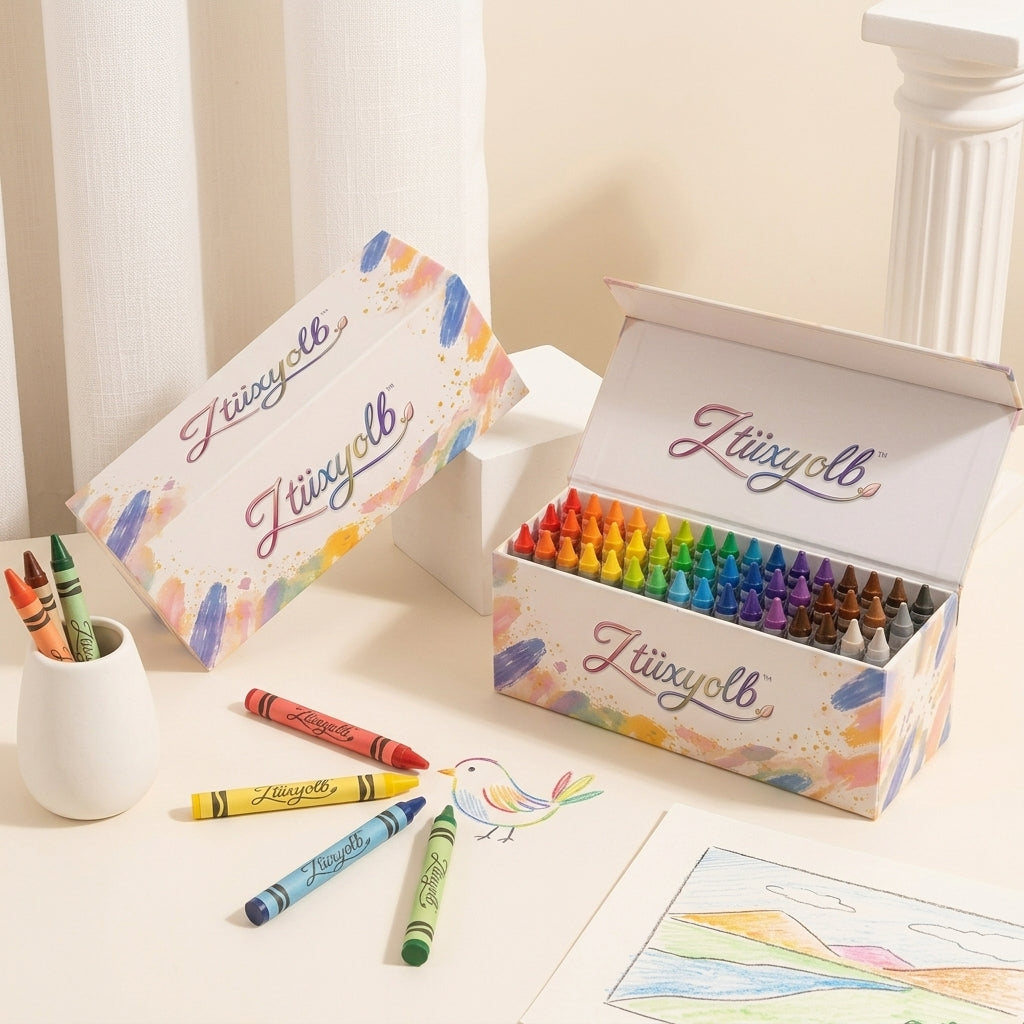 Ztiixyolb™ Everyday Color Crayons – Classic Assorted Wax Crayons for Coloring Books, Drawing, School Art, Crafts & Creative Projects