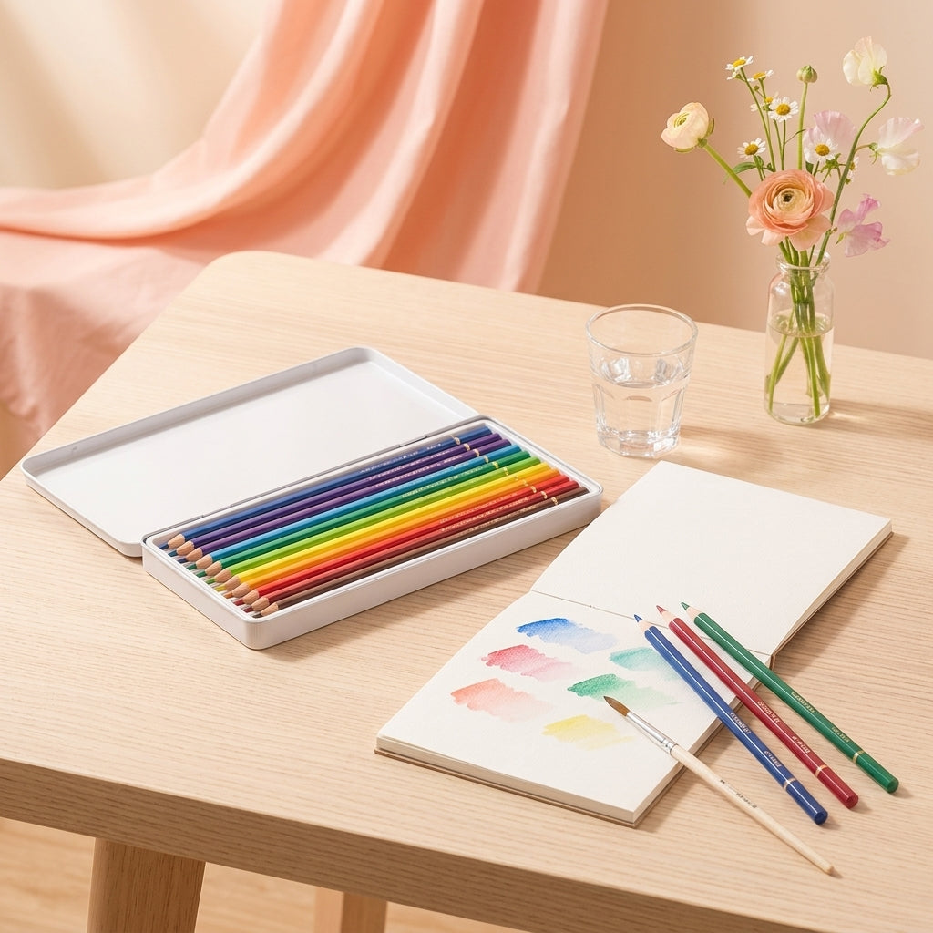 Ztiixyolb™ AquaBlend Watercolor Colored Pencils – Water-Soluble Art Pencil Set for Drawing, Blending, Sketching, Coloring & Watercolor Effects