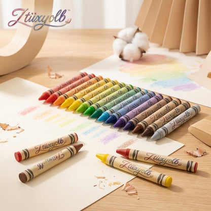 Ztiixyolb™ Everyday Color Crayons – Classic Assorted Wax Crayons for Coloring Books, Drawing, School Art, Crafts & Creative Projects