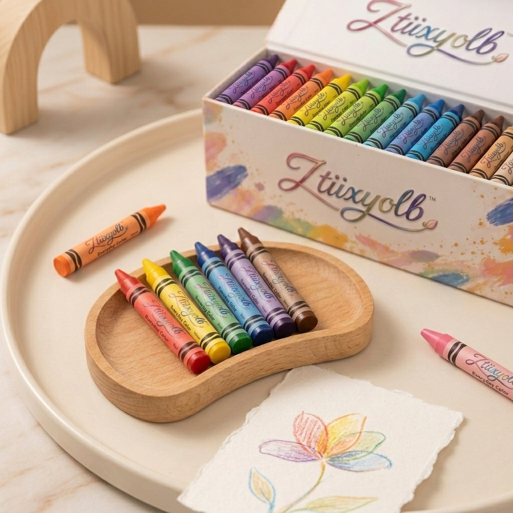 Ztiixyolb™ Everyday Color Crayons – Classic Assorted Wax Crayons for Coloring Books, Drawing, School Art, Crafts & Creative Projects