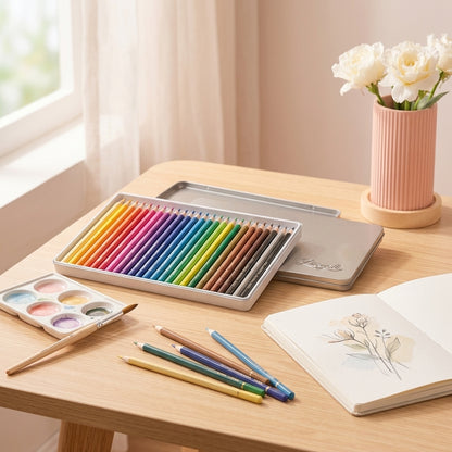 Ztiixyolb™ AquaBlend Watercolor Colored Pencils – Water-Soluble Art Pencil Set for Drawing, Blending, Sketching, Coloring & Watercolor Effects