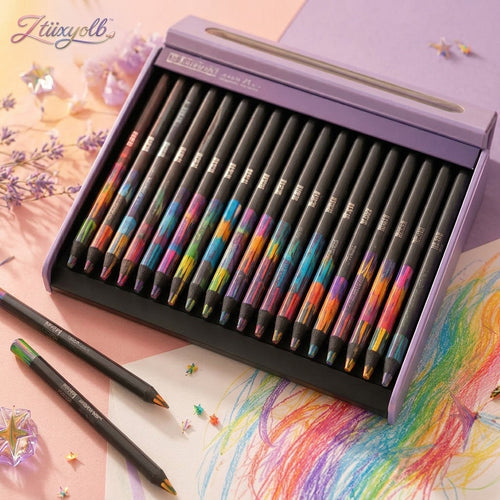 Ztiixyolb™ PrismMix Multicolor Core Pencils – 3+ Colors-in-One Rainbow Colored Pencil Set for Drawing, Doodling, Lettering & Creative Sketching