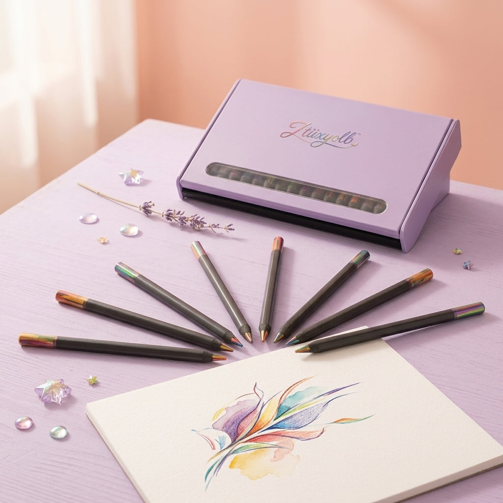 Ztiixyolb™ PrismMix Multicolor Core Pencils – 3+ Colors-in-One Rainbow Colored Pencil Set for Drawing, Doodling, Lettering & Creative Sketching