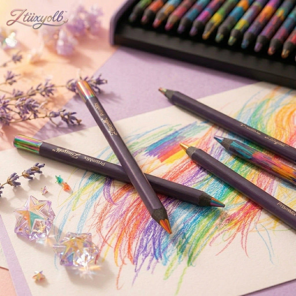 Ztiixyolb™ PrismMix Multicolor Core Pencils – 3+ Colors-in-One Rainbow Colored Pencil Set for Drawing, Doodling, Lettering & Creative Sketching