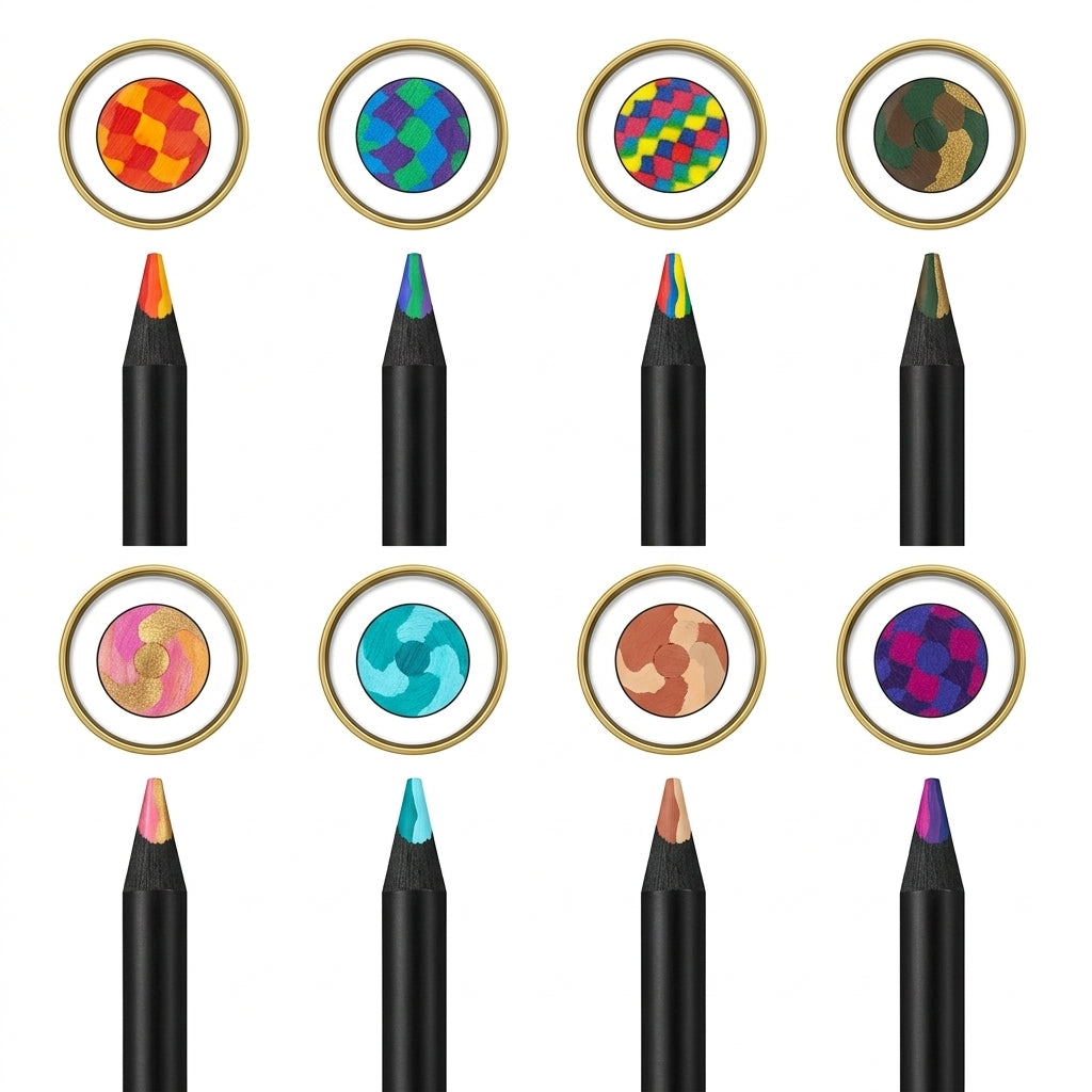 Ztiixyolb™ PrismMix Multicolor Core Pencils – 3+ Colors-in-One Rainbow Colored Pencil Set for Drawing, Doodling, Lettering & Creative Sketching