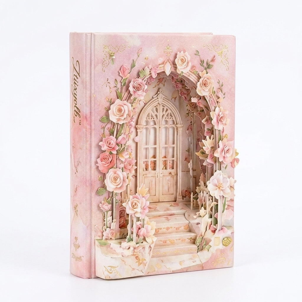 Ztiixyolb™ Paper Garden Pop-Up Journal – Dimensional Interior Scrapbook Notebook with Layered Paper Scenes for Memory Keeping, Creative Journaling & Keepsakes